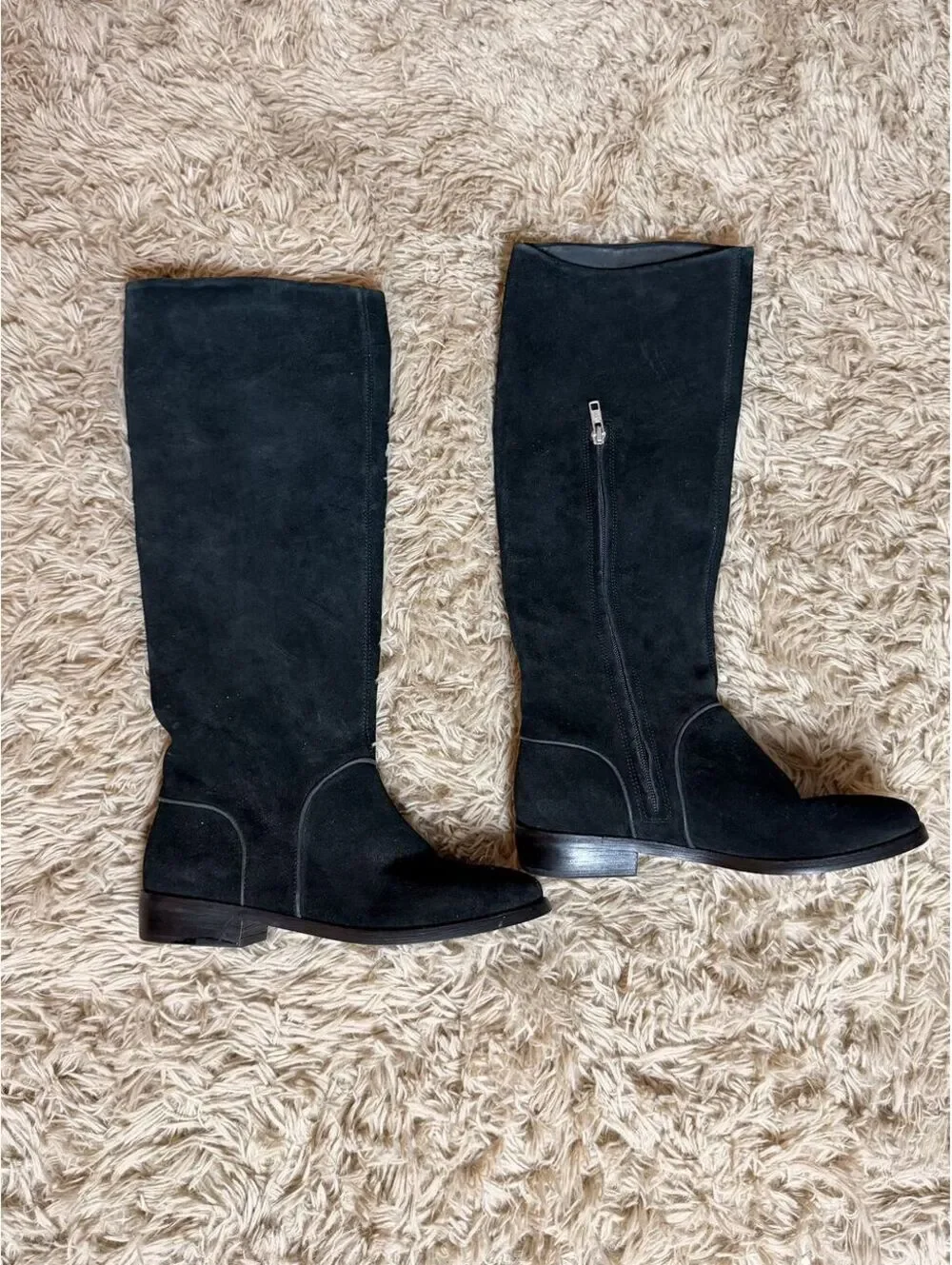 UGG Daley Tall Equestrian Riding Boots Black Suede Knee High Women’s 7.5 NWOB